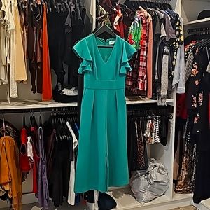 Nordstrom Ruffle Sleeve Crepe Jumpsuit sz 4P